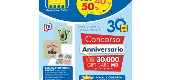 MD festeggia i suoi 30 anni con un concorso da 250mila euro in gift card