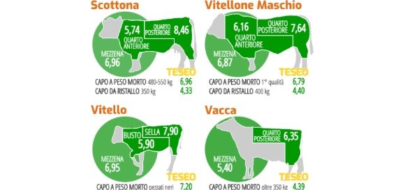 Quotazioni carne bovina (Cciaa di Modena): continua la crescita dei prezzi
