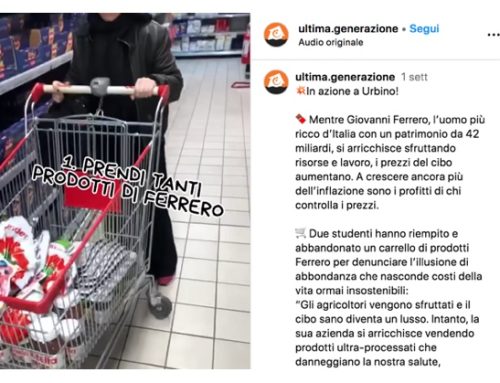 Ultima Generazione: blitz in un supermercato contro Ferrero
