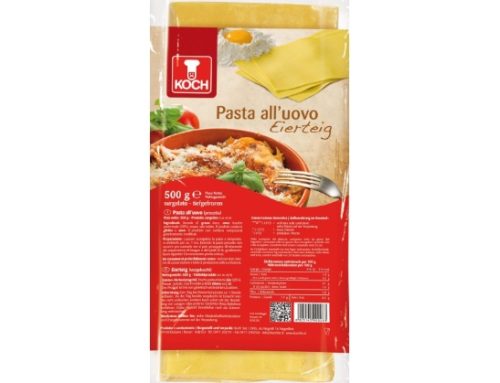 Koch presenta la Pasta all’uovo surgelata da 500g