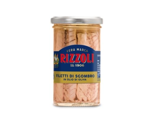 Rizzoli Emanuelli presenta i filetti di sgombro in olio di oliva in vaso di vetro