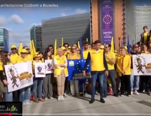 Coldiretti protesta a Bruxelles: “Non è l’Europa che vogliamo”