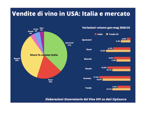 Uiv: rallenta il calo dell’export di vino verso gli Usa, ma i consumi restano deboli